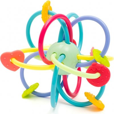 Baby Mix Silikonovo-plastové kousátko s chrastítkem – Zboží Mobilmania