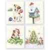 Přání Wrendale Designs Vánoční dárkové kartičky Wrendale Designs, 16 ks, 4 motivy - Vánoční nálada