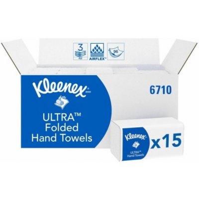 Kimberly-Clark Kleenex Ultra Super Soft Papírové ručníky skládané 3-vrstvé bílé 15 balení x 96 utěrek - 1440 ks