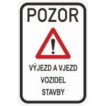 Dopravní značka IP22-Výjezd a vjezd vozidel stavby Dopravní značka 500x700 mm – Hledejceny.cz