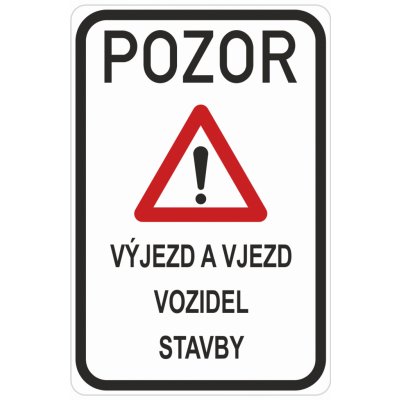 Dopravní značka IP22-Výjezd a vjezd vozidel stavby Dopravní značka 500x700 mm – Hledejceny.cz