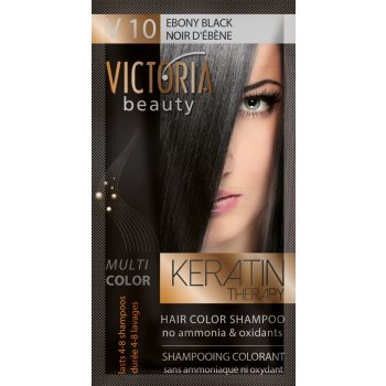 Victoria Beauty Keratin Therapy tónovací šampón na vlasy V 10 Ebony black 4-8 umytí