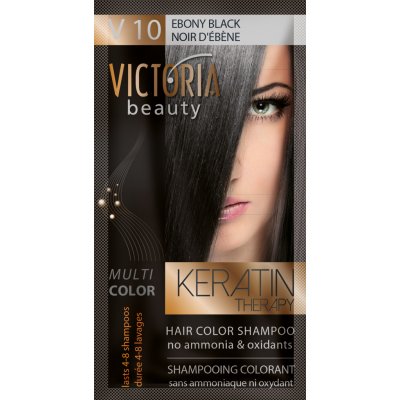 Victoria Beauty Keratin Therapy tónovací šampón na vlasy V 10 Ebony black 4-8 umytí