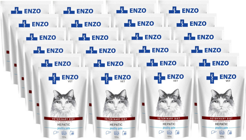 ENZO VET Hepatic drůbeží paštika pro kočky 24 x 100 g
