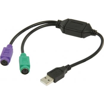 Valueline VLCP60830B03 USB A na 2 x PS/2, 0,3m, černý