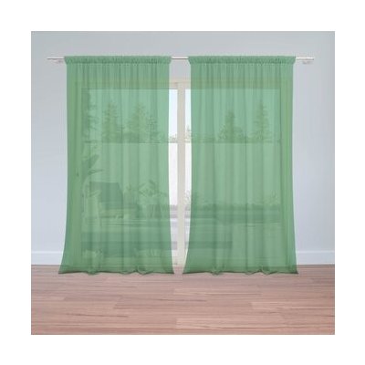 Sablio Záclony Tmavě zelená: 2ks 150x250cm – Hledejceny.cz