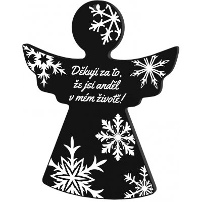 Bauer Decor Akrylátová vánoční ozdoba ANDÍLEK BLACK text anděl – Hledejceny.cz