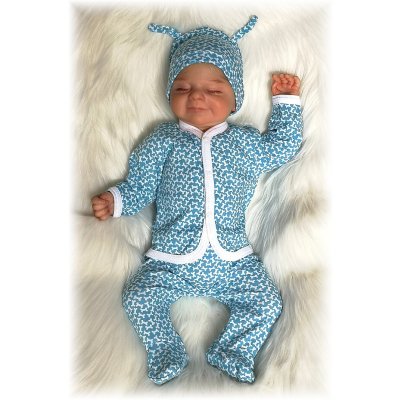 kojenecký kabátek Kostičky tyrkysová – Zboží Dáma