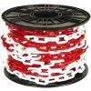Výstražná páska a řetěz ProfiGaráž Plastový řetěz na cívce 8 mm x 25 m bílo-červený
