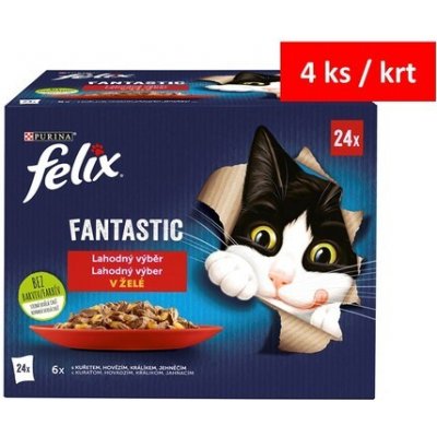 FELIX Fan kuře hovězí králík jehněčí v žel 24 x 85 g – Hledejceny.cz