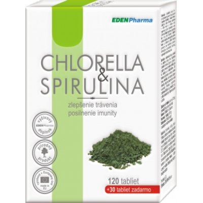 EdenPharma Chlorella Spirulina tablet 120+30 – Zboží Mobilmania