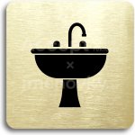 ACCEPT Piktogram koupelna - zlatá tabulka - černý tisk bez rámečku – Hledejceny.cz