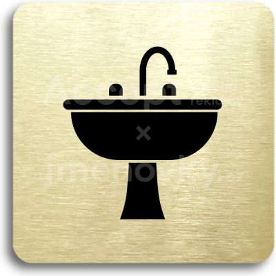 ACCEPT Piktogram koupelna - zlatá tabulka - černý tisk bez rámečku – Hledejceny.cz