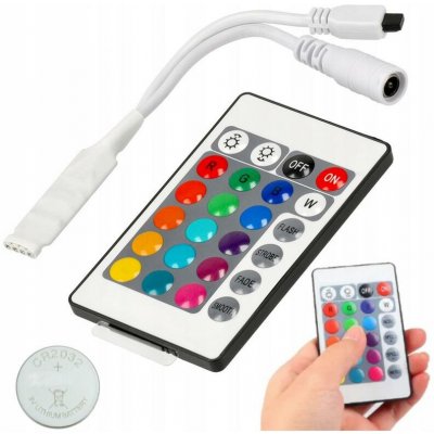 ECOLIGHT Ovladač pro RGB LED pásky, dálkové ovládání IR24 6A EC79456 – Zboží Mobilmania