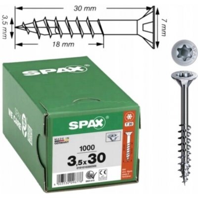 Šrouby Spax 3,5x30 mm 1000 ks WIROX 4CUT TXTG 3/4 T20 – Hledejceny.cz