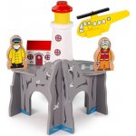 Bigjigs Vláčkodráha tunel S majákem a heliportem – Zboží Dáma