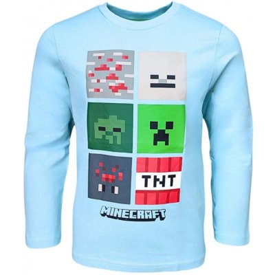 Fashion UK Chlapecké tričko MINECRAFT dlouhý rukáv světlé Modrá – Zboží Dáma