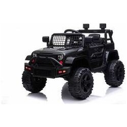 Beneo elektrické autíčko Offroad s pohonem zadních kol 12V baterie Vysoký podvozek široké sedadlo Odpružené nápravy 24 GHz Dálkový ovladač MP3 přehrávač se vstupem USB / SD LED světla černá