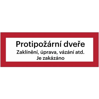 Bezpečnostní požární (luminiscenční) značení – ''Protipožární dveře'' s dodatkem – Zboží Mobilmania