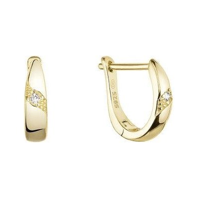 Pavona Pozlacené stříbrné náušnice kruhy se zirkonem v bílé barvě 11460.1 – Zbozi.Blesk.cz