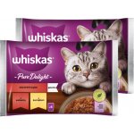 Whiskas Šťavnatá sousta v želé s kuřecím a hovězím masem 8 x 85 g – Hledejceny.cz