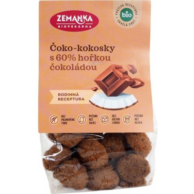Biopekárna Zemanka Bio čoko-kokosky s 60% hořkou čokoládou 100 g – Sleviste.cz