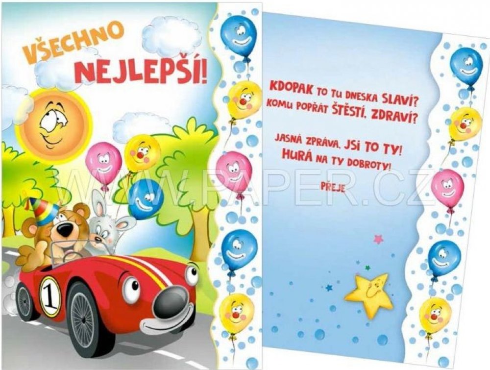 Přání k narozeninám dětské KBX 01130-0072 | Srovnanicen.cz