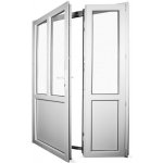 SkladOken.cz Plastové vedlejší vchodové dveře dvoukřídlé se štulpem 158x208 cm (1580x2080 mm), bílé, LEVÉ – Zboží Mobilmania
