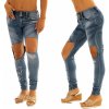 Dámské džíny V&V Jeans s aplikací a trháním