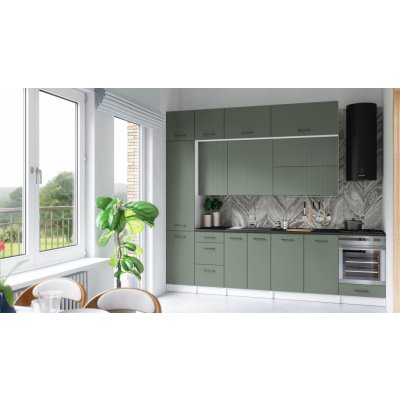 FRONTI Kuchyňská linka DAFNI 280cm Olive – Zboží Dáma