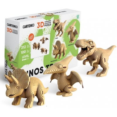 Cartonic 3D puzzle DINOS TRIO 3v1, 312 ks – Sleviste.cz