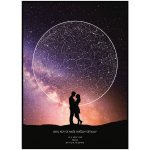 Jen tak z lásky Hvězdná mapa Vašeho životního okamžiku Rozměr plakátu: 30 × 40 cm (tištěný plakát), Barva pozadí: Vesmírná, Volba rámu: Bez rámu – Zboží Mobilmania