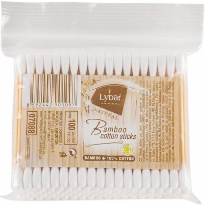 Lybar Original Natural Bamboo bambusové Vatové tyčinky sáček 100 ks – Zboží Dáma