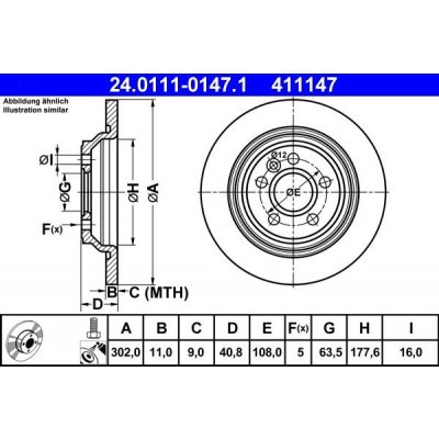 Brzdový kotouč ATE 24.0111-0147.1