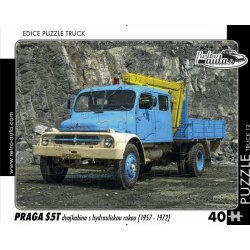 RETRO-AUTA TRUCK č.12 Praga S5T dvojkabina s hydraulickou rukou 1957-1972 40 dílků