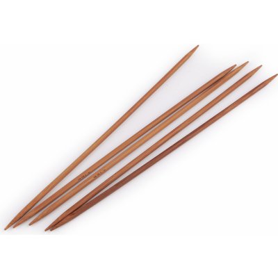 Bambusové ponožkové jehlice č. 2; 2,5; 3; 3,5; 4,5 Varianta: 5 (4,5 mm) bambus tmavý, Balení: 1 sada – Zboží Dáma