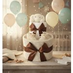 Brumlík dvoupatrový plenkový dort Pejsek kapučíno – Zboží Dáma