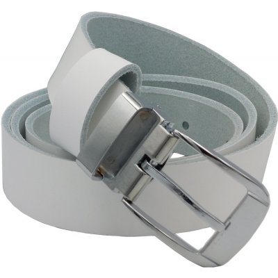 Opaskujse dámský kožený opasek bílá kůže lesklá spona pochromovaná – Hledejceny.cz