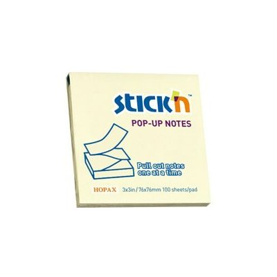 StickN 76 × 76 mm, 100 listů, žlutý, samolepicí, blok s poznámkami se skládáním do Z, 21395 – Hledejceny.cz