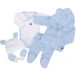 Z&Z 5-dílná kojenecká soupravička pletená do porodnice modrá bílá – Zboží Mobilmania