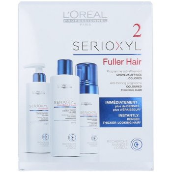 L'Oréal Paris Serioxyl 2 Colored Hair šampon 250 ml + kondicionér 250 ml + vlasová pěna 125 ml Pro barvené řídnoucí vlasy dárková sada