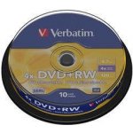 Verbatim DVD+RW 4,7GB 4x, SERL, spindle, 10ks (43488) – Zboží Mobilmania