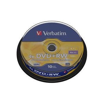 Verbatim DVD+RW 4,7GB 4x, SERL, spindle, 10ks (43488)