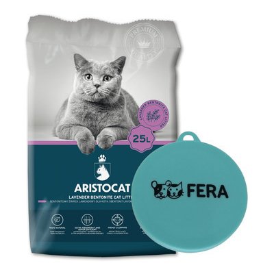 ARISTOCAT Bentonite Plus Bentonitové s vůni levandule 25 l + FERA Víčko na konzervy 6,5 - 8,5 cm silikonové – Zbozi.Blesk.cz