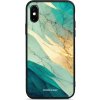 Pouzdro a kryt na mobilní telefon Apple Pouzdro Mobiwear Glossy Apple iPhone XS - G024G - Zlatavý a zelenkavý mramor