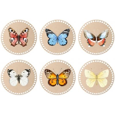 ČistéDřevo Dřevěné podtácky k obháčkování motýli 10cm – Sleviste.cz