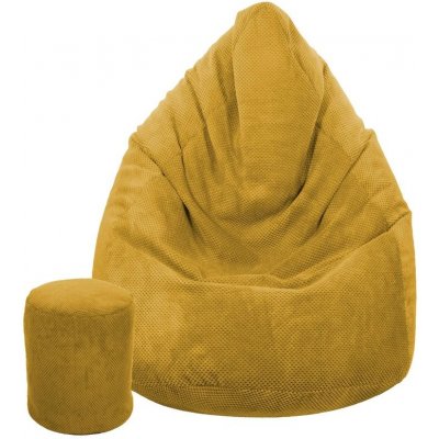 Toffel Dětský sedací vak MAXI COMFORT Plyš 100x75 cm s podnožkou Vzor: žlutá – Zboží Dáma