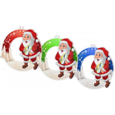 Bauer Decor Akrylátová vánoční ozdoba kulatá Santa Claus rugby Modrá – Hledejceny.cz