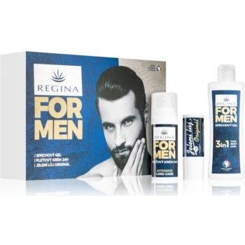 Regina for Men pleťový krém 24h 50 ml + sprchový gel 200 ml + Original jelení lůj 13 g dárková sada