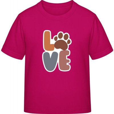 E190 tričko pro děti Nápis LOVE s tlapkou Sorbetová